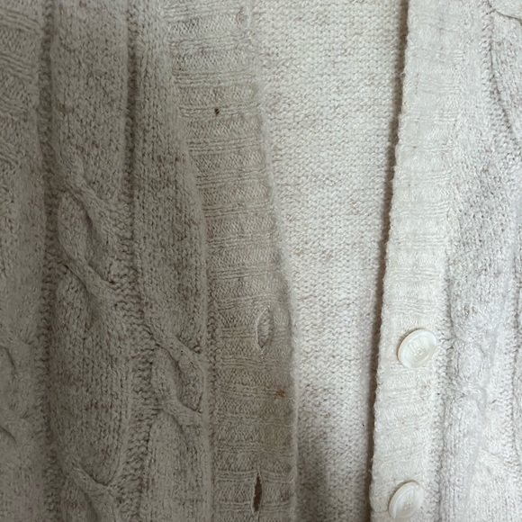 Vintage LL Bean Wool Blend V-neck Sleeveless Button Sweater Vest Large Oatmeal - Picture 2 of 7